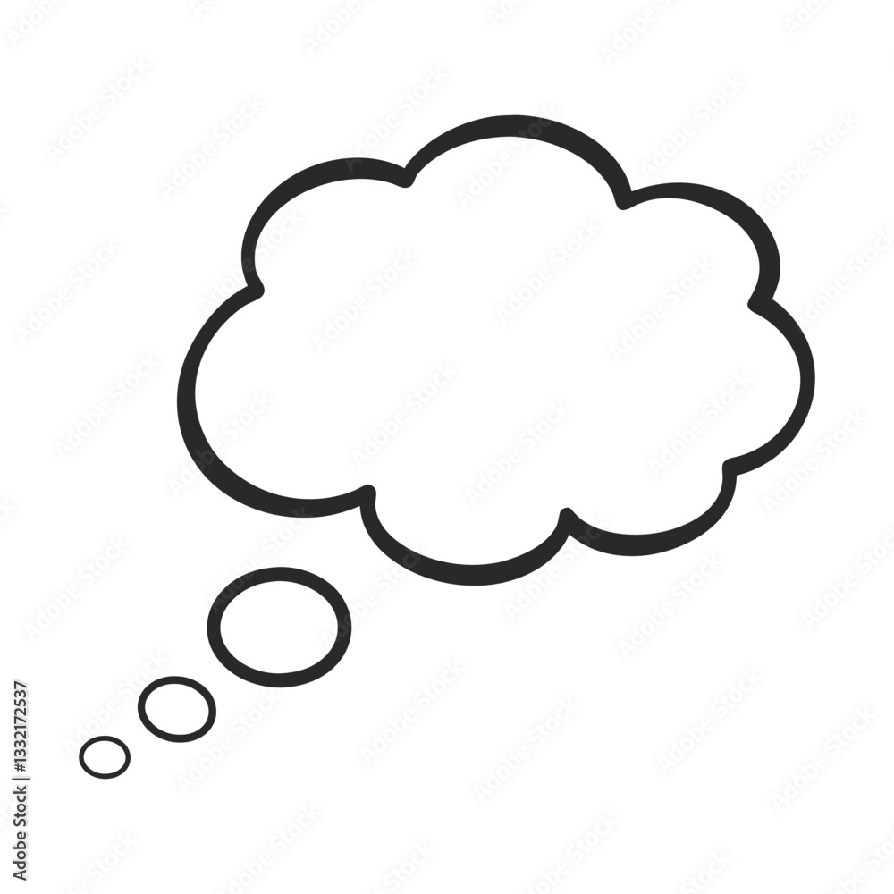 Vector Illustration of a Thought Bubble with Circles, Perfect for Design Projects Representing Thinking, Ideas, and Conceptualizing Vector Illustration of a Thought Bubble with Circles, Perfect for Design Projects Representing Thinking, Ideas, and Conceptualizing