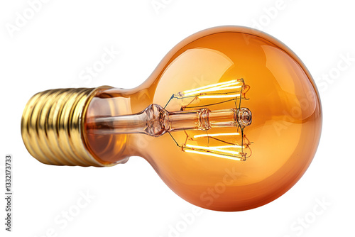 Wallpaper Mural Close-up of an illuminated vintage light bulb with a warm glow, isolated on a white background. Torontodigital.ca