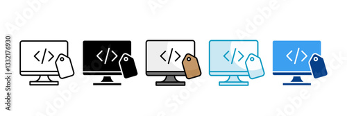 Metadata Tagging  Icon Set Multiple Style Collection