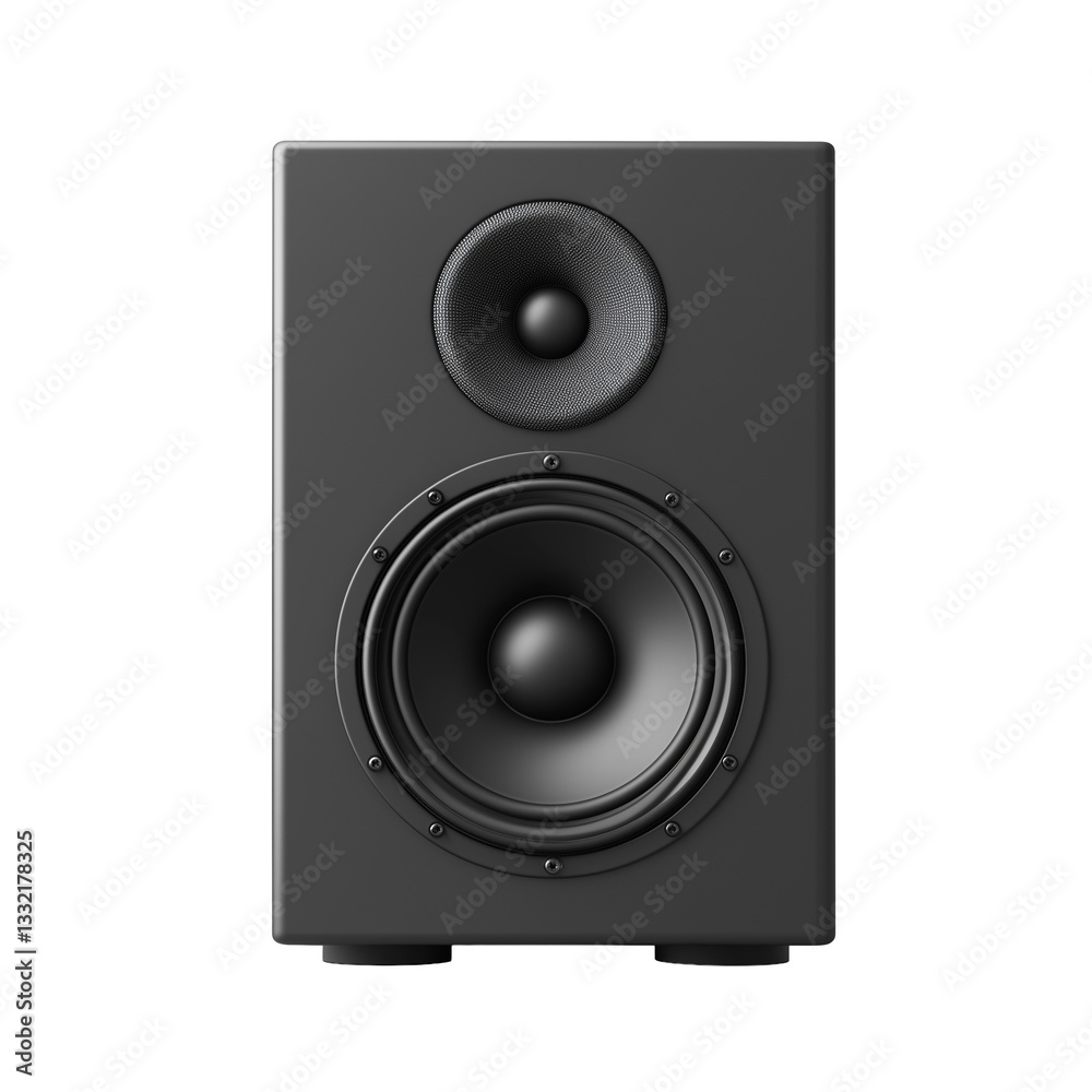 Black speaker design mockup on a white or transparent background Black speaker design mockup on a white or transparent background