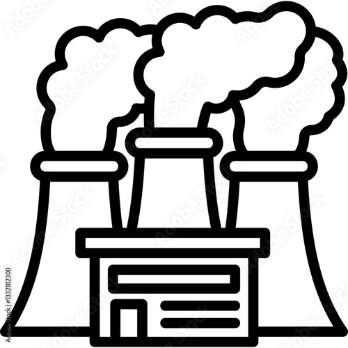 Power Plant  Line Icon