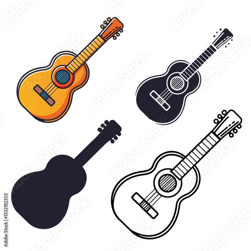 acoustic guitar vector illustration