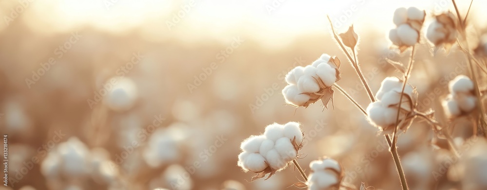 Fototapeta premium The image features a lovely meadow with a variety of wild flowers, set against a dazzling sunset sky, with a beautiful natural field background, a bright sun flare, and a captivating bokeh effect,