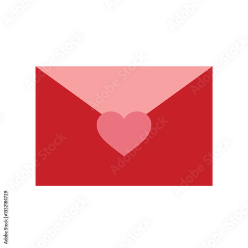 Vector love red letter with heart