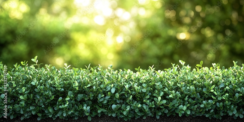 Lush green hedges create a serene atmosphere in a bright garden during the daytime Lush green hedges create a serene atmosphere in a bright garden during the daytime