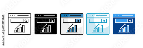 Search Bar  Icon Set Multiple Style Collection