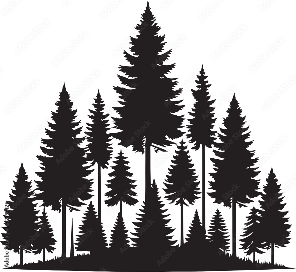 Obraz premium Forest Tree Silhouette Collection