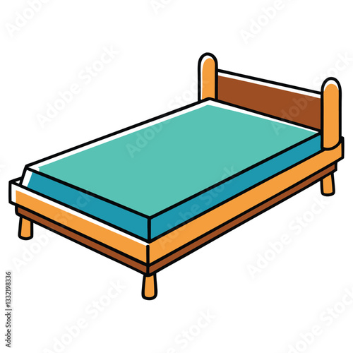 bed on white background
