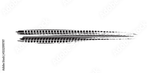 Auto tire tread grunge element. Car and motorcycle tire pattern, wheel tyre tread track. Black tyre print. Vector illustration isolated on white background. vector