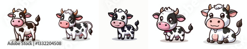 cute cow cartoon vector