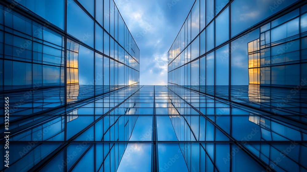 Modern Glass Facades Reflecting Sky Modern Glass Facades Reflecting Sky