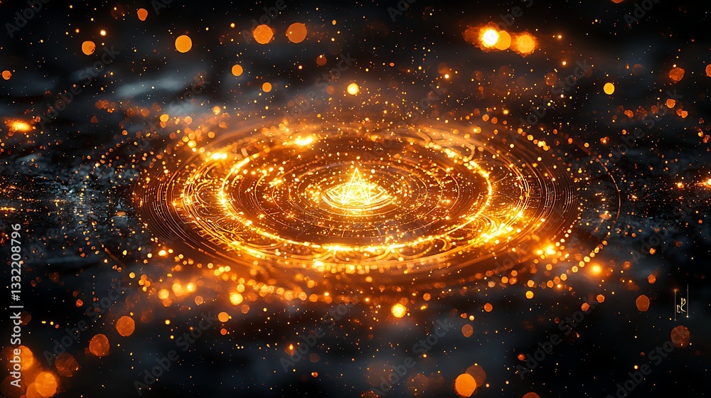 Cosmic golden light energy mandala high resolution picture Cosmic golden light energy mandala high resolution picture