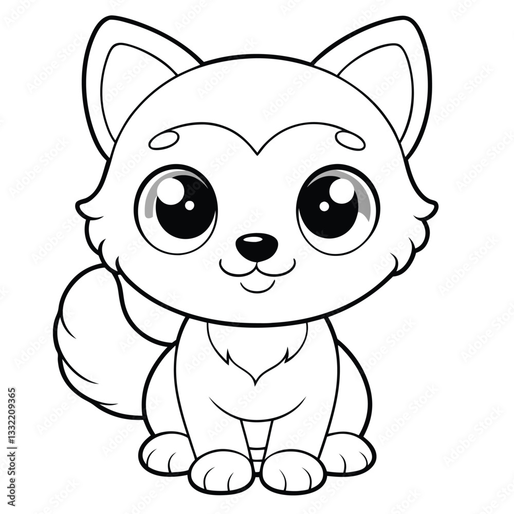 a cute cartoon of a puppy with big eyes.