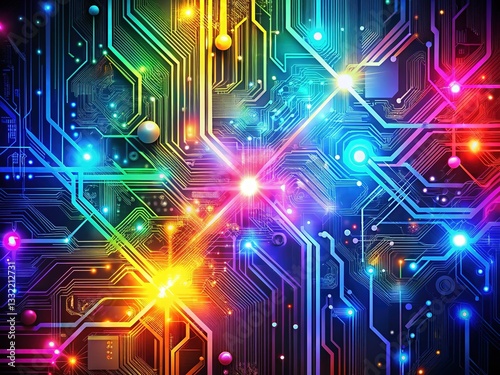 Abstract digital art, blending glowing lines and geometric shapes.