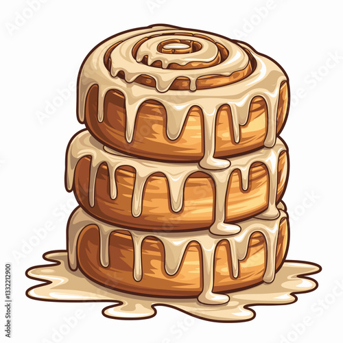Irresistible Stack of Dripping Cinnamon Rolls
