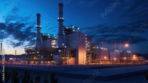 Gas turbine electrical power plant with in Twilight Generative AI