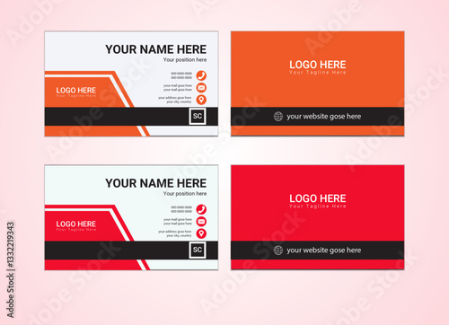 This is vector file. A bundle of 2 temples of different colors business card, modern business card template. this is editable.