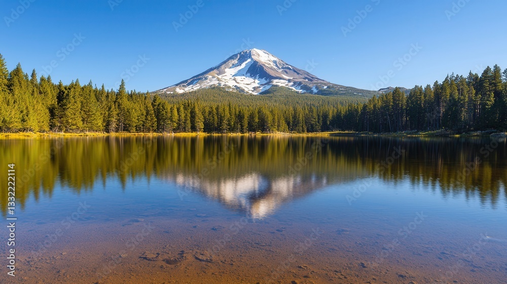 Serene Mountain Lake Reflection A Peaceful Landscape Serene Mountain Lake Reflection A Peaceful Landscape