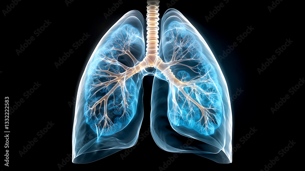 Analyzing airflow patterns in lungs medical imaging conceptual x-ray dark background scientific insight Analyzing airflow patterns in lungs medical imaging conceptual x-ray dark background scientific insight