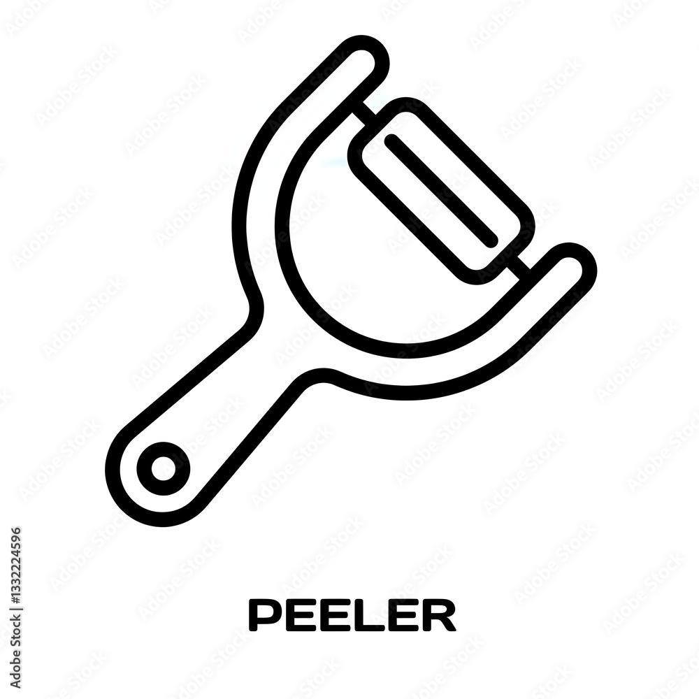 Peeler editable stroke outline icon isolated on white background flat vector illustration, black outline, Pixel perfect Peeler editable stroke outline icon isolated on white background flat vector illustration, black outline, Pixel perfect