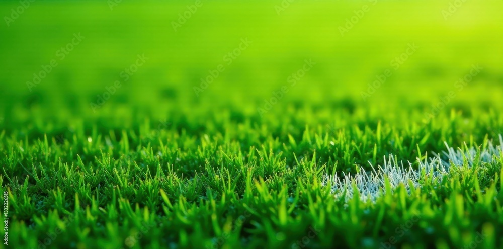 Bright green grass corner on a soccer field, freshly mown, healthy, competition, grassy Bright green grass corner on a soccer field, freshly mown, healthy, competition, grassy