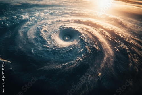 Cyclone Swirling in the Atmosphere, powerful vortex shaping the sky, natural force impacting the environment