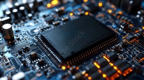 A close up of a computer chip, Concept of technology and innovation