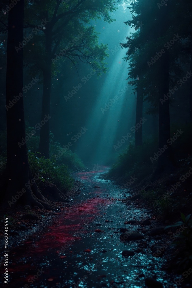 Obraz premium Dark, distorted surface with digital noise and mysterious shadows , abstract, glitch art