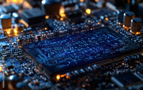A close up of a computer chip, Concept of technology and innovation