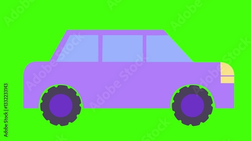 Cute car on the green screen
