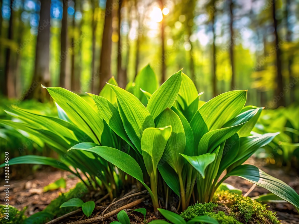 Obraz premium Edible wild ramps: springtime foliage, delicious finds.