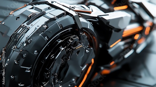 Wallpaper Mural Sci fi neon motorcycle navigating a cyberpunk inspired metropolis at night image Torontodigital.ca