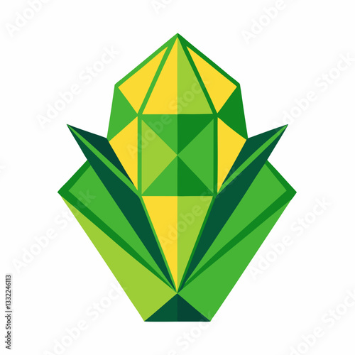 geometric cactus with clean angular lines