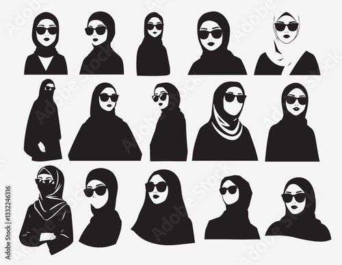 Silhouette of Woman in Hijab with Abaya