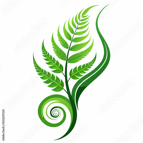 abstract fern with flowing organic curves