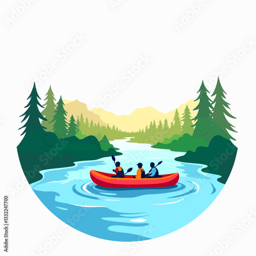 Exciting river rafting adventure with friends, outdoor thrill-seeking
