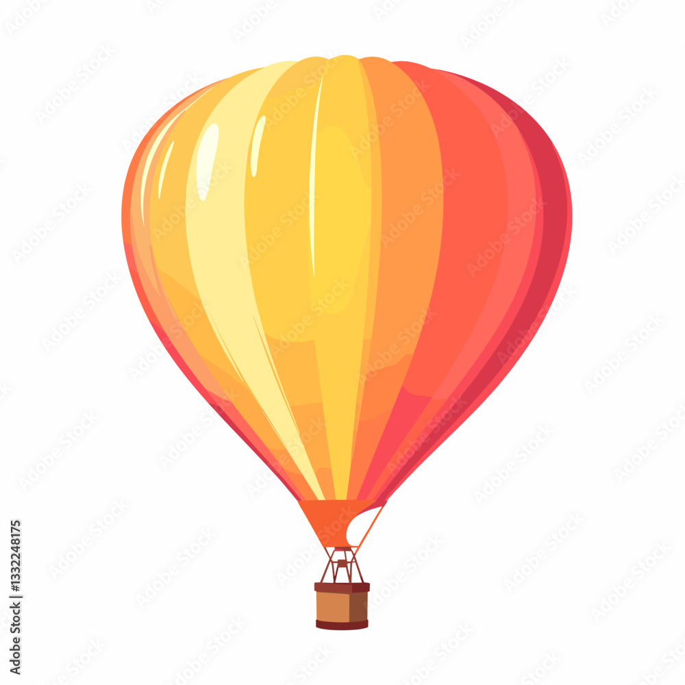 Naklejka premium Colorful hot air balloon on white background, freedom and adventure