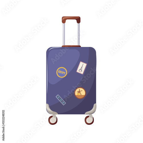 Suitcase in minimalist style.Travel-related marketing materials such as websites, brochures, representing luggage, packing, or travel preparation, branding for travel companies