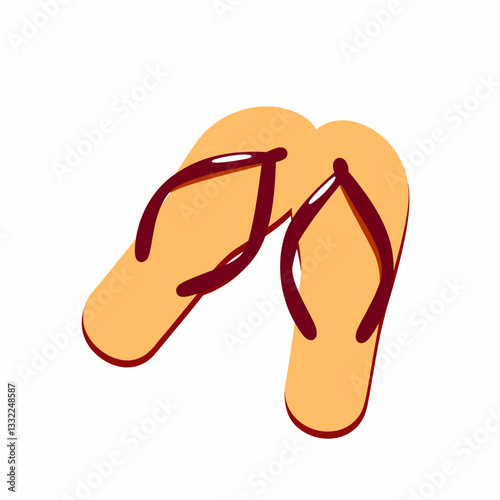 Colorful flip flops on white background, summer relaxation concept