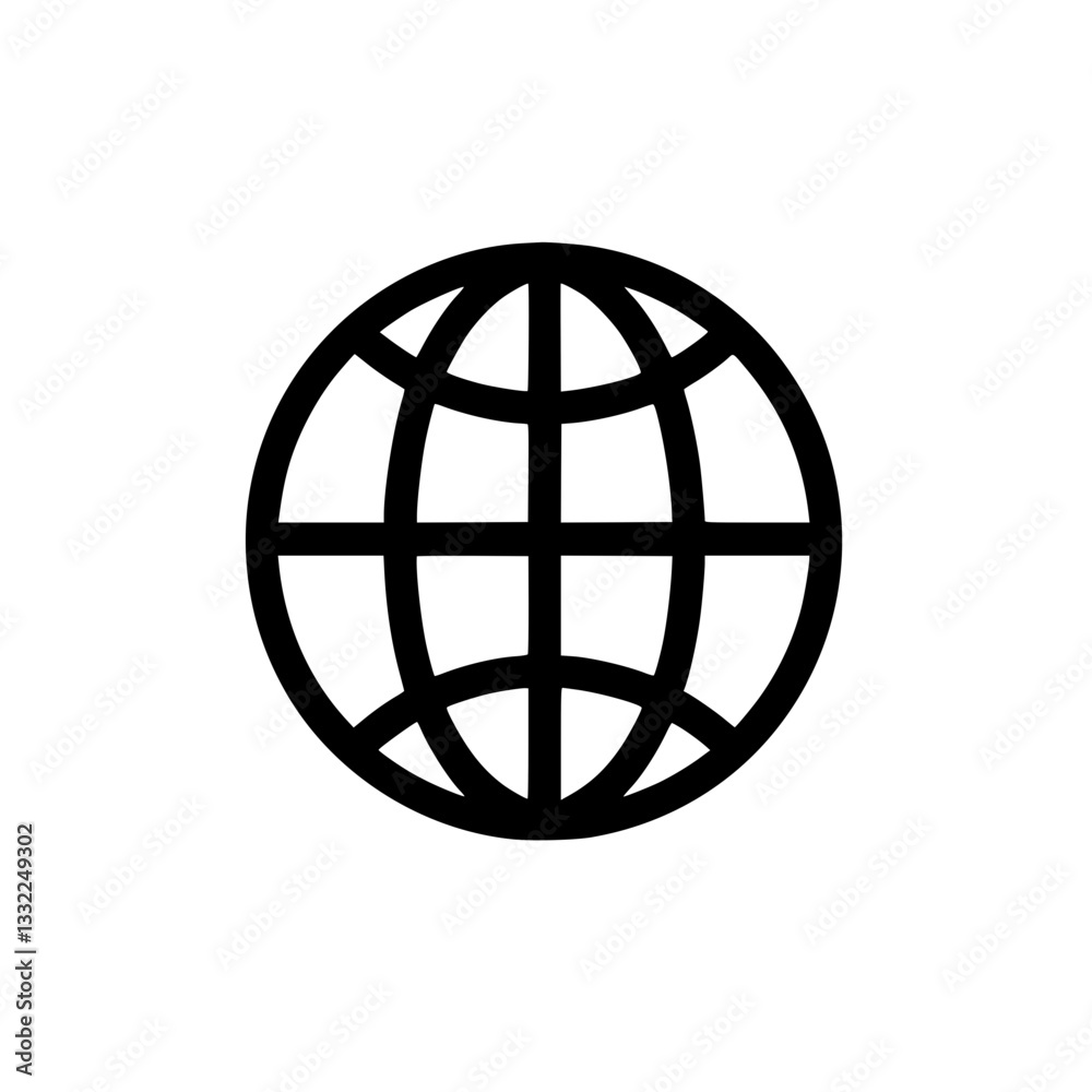 Globe Icon: A stylized vector illustration of the planet Earth symbolizing global communication connectivity or worldwide reach Simple and modern design Globe Icon: A stylized vector illustration of the planet Earth symbolizing global communication connectivity or worldwide reach Simple and modern design