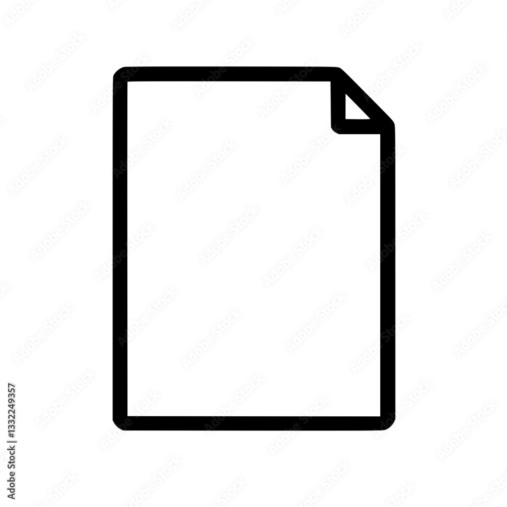 Minimalist vector icon depicting a simple document or paper sheet with a folded corner conveying concepts of files information and digital paperwork Minimalist vector icon depicting a simple document or paper sheet with a folded corner conveying concepts of files information and digital paperwork