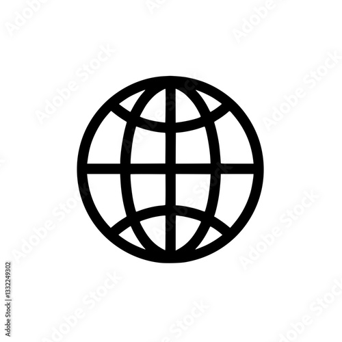 Globe Icon: A stylized vector illustration of the planet Earth symbolizing global communication connectivity or worldwide reach Simple and modern design