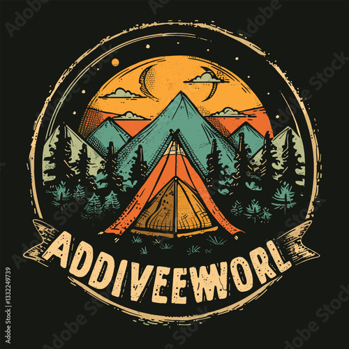 Highking and camping t-shirt design vector.