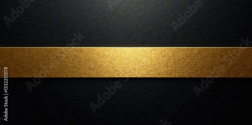 Sleek black & gold metallic stripe, reflective surface, glossy, dark
