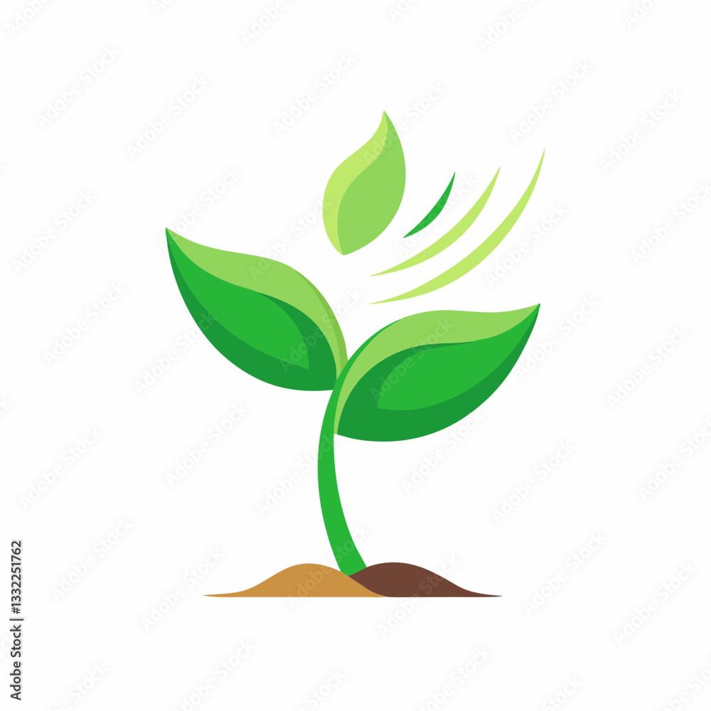 dynamic sprout icon with gentle leaf movement dynamic sprout icon with gentle leaf movement