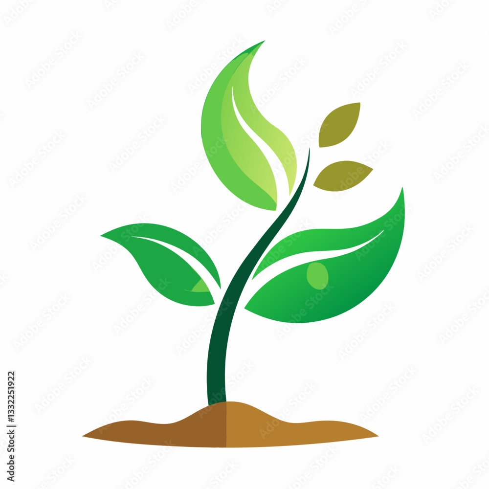 dynamic sprout icon with gentle leaf movement dynamic sprout icon with gentle leaf movement