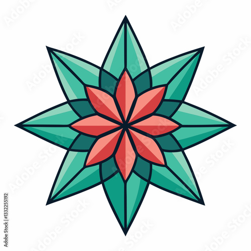 geometric flower with sharp angular petals
