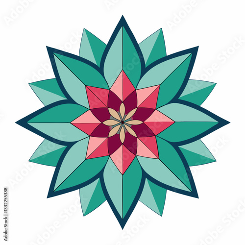 geometric flower with sharp angular petals