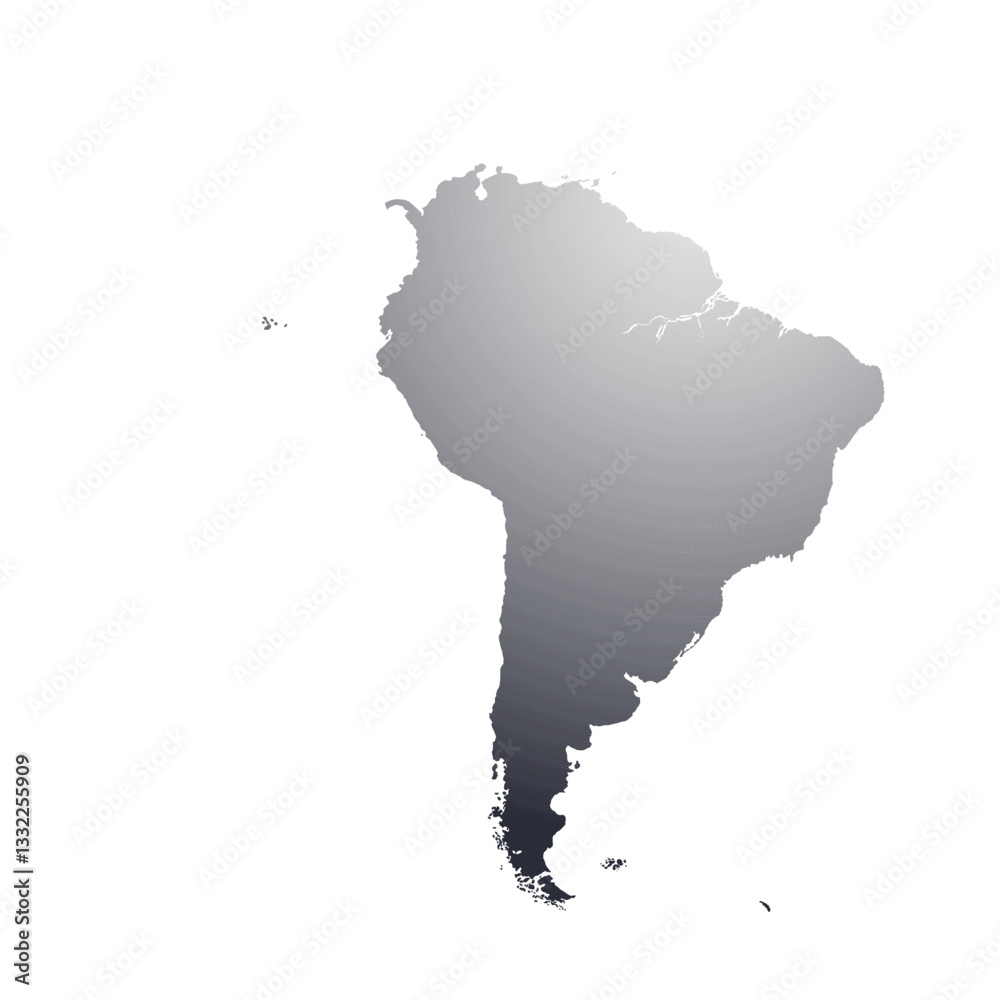 Map of South America, sign silhouette. World Map Globe. Vector Illustration isolated on transparent background. Latin American continent Map of South America, sign silhouette. World Map Globe. Vector Illustration isolated on transparent background. Latin American continent