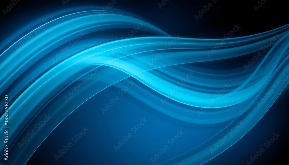 Obraz premium Abstract dynamic curved lines background in dark cyan, turquoise, and deep blue , gradient, dark cyan